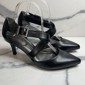 LifeStride Women's Black Faux Leather See This Shoes Sz 8.5 Minimalist Comfort